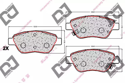 Комплект тормозных колодок DJ PARTS BP1822